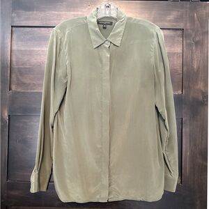 Banana Republic Olive Green Silk Button up